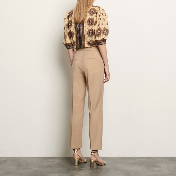 Sandro Straightcut Tailored Pants - XL - Beige - Picture 3 of 4
